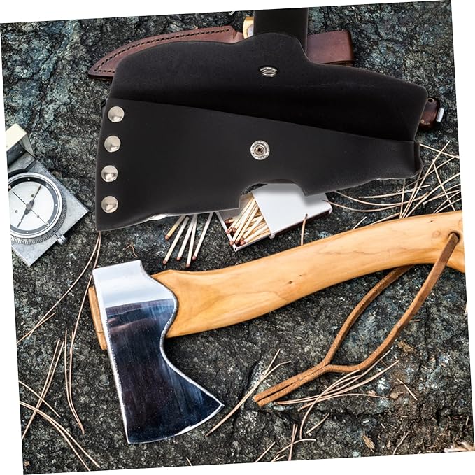 VICASKY 2pcs Hatchet Head Cover Leather Protective Sleeve Outdoor Set Axe Head Protective Cover Hatchet Casing