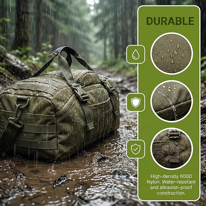 Gym Bag Duffle Bags Backpack Travel Duffle Bag with Weekend Overnight Bag for Outdoor Tactical Sports Travel Camping Hunting