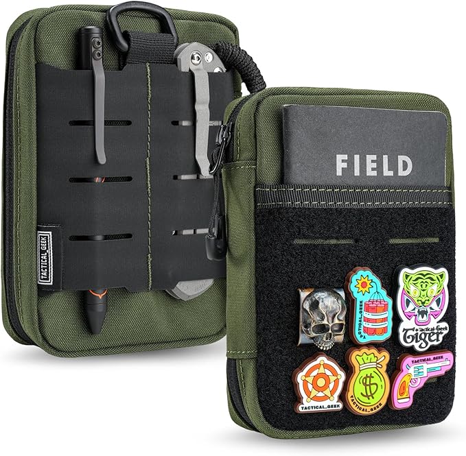 TACTICAL GEEK EDC Compact Waist Pocket Pouch Men EDC Pouch Organizer Multi-Purpose Molle Tool Pouch for Multitools Utility Tool Organizer Bag for Daily Essentials Carry(Block E3.0-GY)