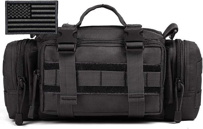 Protector Plus Tactical Fanny Pack Military Assault Waist Bag Hip Belt MOLLE Sling Army Lumbar Gear Pouch EDC Camera Handlebar Range Bags (Patch Included)