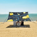ALAZA Lemon Shape Starry Night Sky Galaxy Beach Tent Sun Shelter Portable Canopy Sunshade for Outdoor Camping Picnics Backyard Fun 10x9 ft