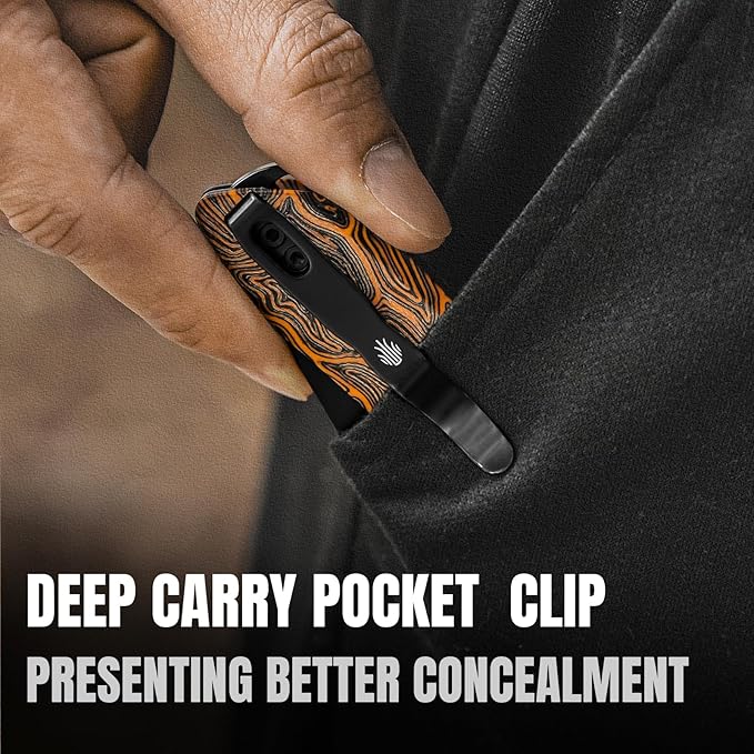 Kizer Momo Pocket Folding Knife 4.11” 14C28N Blade EDC Pocket Knife with Damascus G10 Handle Front Flipper Camping Folding knife for Men Women Sharp Hunting Survival Hiking Knives V4663M2