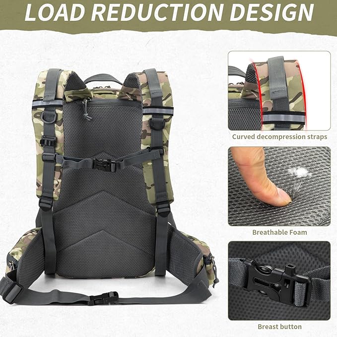 Camo hunting backpacksmall tactical backpack military backpack for men camping backpack 3-day bag(Camouflage)