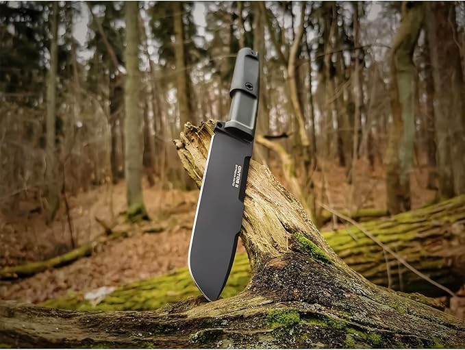Extrema Ratio - Ontos II S600 (BLACK) Fixed Blade Knife S600 steel blade hardened to 58 HRC black burnished finish paracord-wrapped handle rear striking pommel handcrafted in Italy