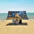 ALAZA Dog Starry Sky Art Beach Tent Sun Shelter UPF50+ Protection Beach Shade Canopy w/ 4 Sandbags for Outdoor Camping Fishing Backyard Fun Picnic 10x9 ft