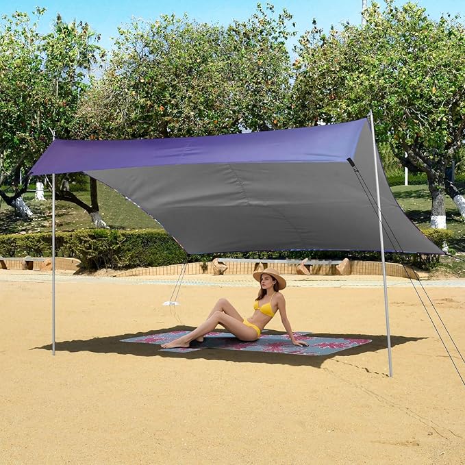 ALAZA Art Dragon Beach Tent Sun Shelter UPF50+ Protection Beach Shade Canopy w/ 4 Sandbags for Outdoor Camping Fishing Backyard Fun Picnic 10x9 ft