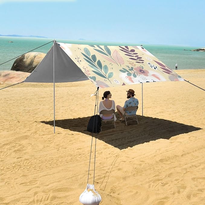 Cartoon Koala Beach Tent Sun Shelter Set UPF50+ UV Protection 10.5 x 9.19 FT Camping Shade Canopy with Sandbags Sand Anchors Carrying Bag and Others