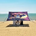 ALAZA Halloween Night Gnome Beach Tent Sun Shelter UPF50+ Protection Beach Shade Canopy w/ 4 Sandbags for Outdoor Camping Fishing Backyard Fun Picnic 10x9 ft