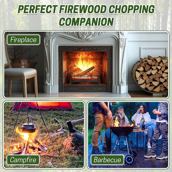 Wood Splitting Wedge 4 LB Manual Log Splitting Tool Heavy Duty 4-Direction Steel Splitter for Tree Felling Wood Chopping Land Management
