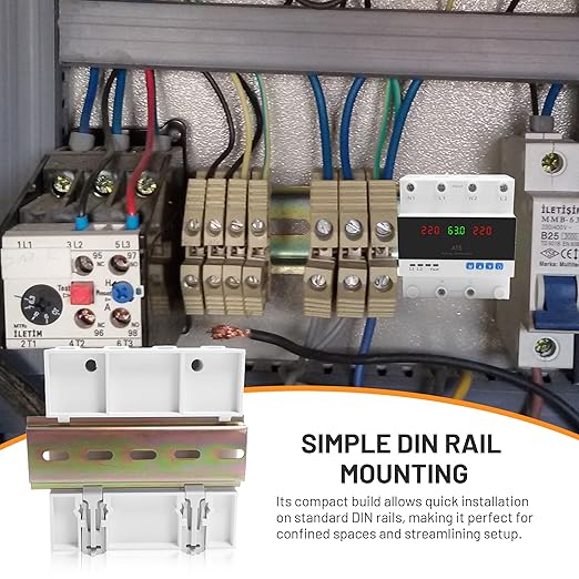 Automatic Transfer Switch 63A 110V/220V Dual Power Selector for Generator &amp Backup Inverter L1 Priority DIN Rail MountATS Adjustable Emergency Power Switch with Guide Rail(110V and 220V Availa