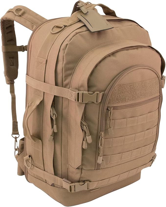 Blaze Tactical 72 Hour Backpack Coyote – 67L Expandable MOLLE Pack with Hydration Compatibility &amp Multi-Carry Design