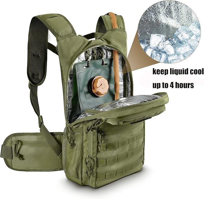 Tactical Hydration Pack Lightweight Insulation Water Backpack Molle Hydration Backpack for Hiking Running Cycling Climbing Hunting Fishing