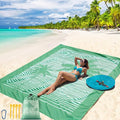 Beach Blanket Waterproof Sandproof Beach Mat 79 X 83/10'x9'for 2-8 Adults Quick Drying Outdoor Picnic Mat Beach Accessories for Travel Camping Hiking