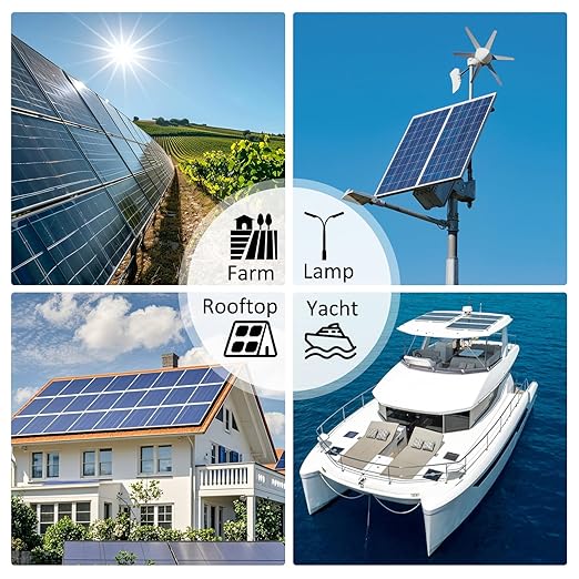60A MPPT Solar Charge Controller 12V/24V Auto Solar Panel Intelligent Regulator with Dual USB LCD Display Multiple Load Control Modes Timer Setting