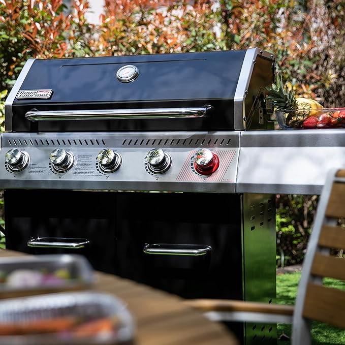 Royal Gourmet GA5404H 5-Burner Propane Gas Grill with Side Burner &amp Warming Rack Outdoor BBQ Grill with 64000 BTUs Output &amp 738 Sq. in. Cooking Area for Outdoor Barbecue Black