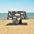 ALAZA Pumpkin Head Skeleton Spider Web Bat Pattern Beach Tent Sun Shelter Portable Canopy Sunshade for Outdoor Camping Picnics Backyard Fun 10x9 ft