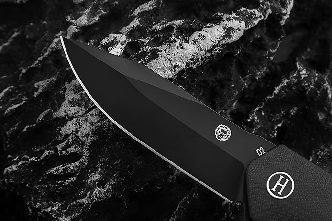 Holtzman's Gorilla Survival Folding Pocket Knife with D2 Steel Blade and Black G10 Handle - EDC Gift Set for Men and Women - Perfect for Everyday Carry