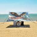 ALAZA Bald Eagles Flying Carrying American Flag The Statue of Liberty Beach Tent Sun Shelter Portable Canopy Sunshade for Outdoor Camping Picnics Backyard Fun 10x9 ft