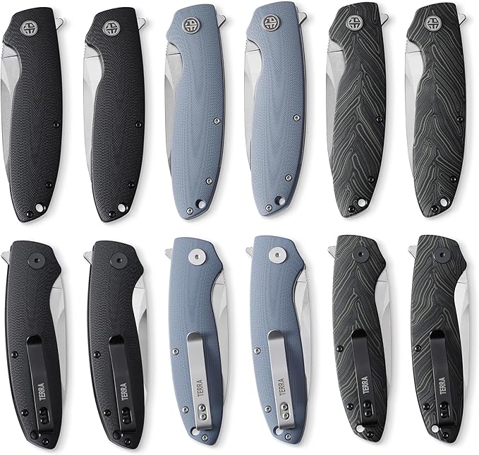 Petrified fish PFB01 Terra3.54 D2 Steel Blade G10 Handle Flipper Liner lock Folding knife (Black G10 Stonewashed)