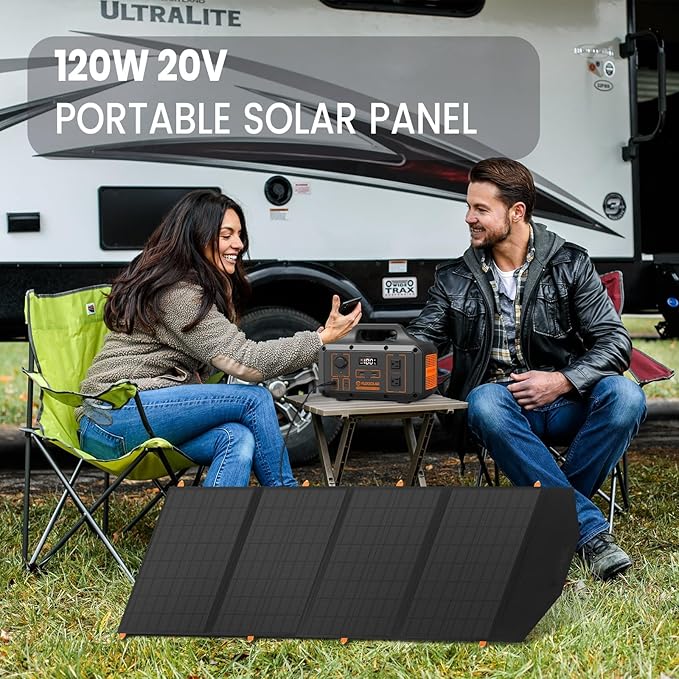 FlexSolar 120W Portable Solar Panel for 300/500/1000/1500W Power StationIP67 Waterproof Folding Solar Charger with USB C&amp2 USB A&amp18V DC Output Charge GeneratorCell PhonesPower Bank12V Car