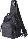 Tactical Sling Backpack Military Outdoor Sport Bag - EDC Molle Sling Shoulder Bag for Daily Carry &amp Outdoor Use (Black)