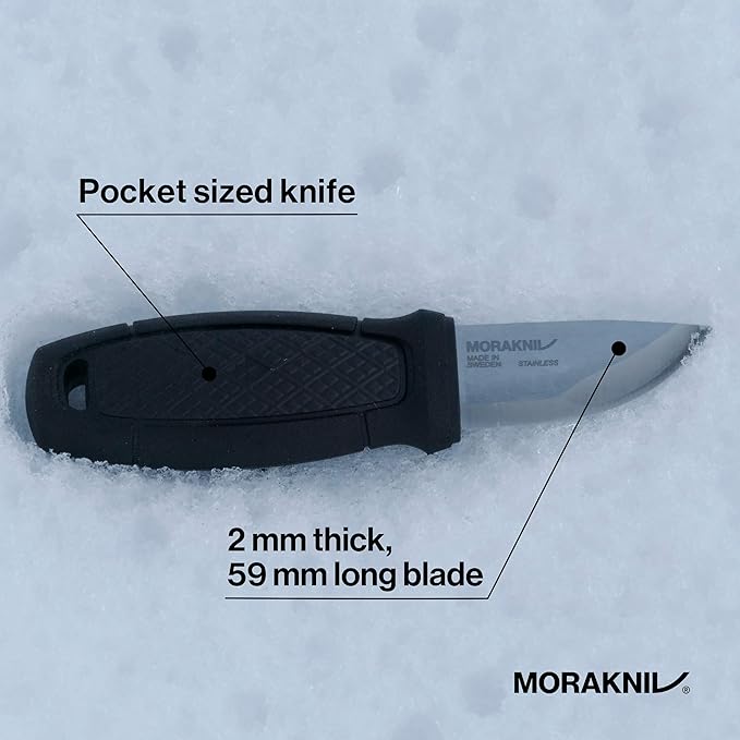Morakniv Eldris Fixed-Blade Pocket-Sized Knife with Sandvik Stainless Steel Blade and Plastic Sheath 2.2-Inch.