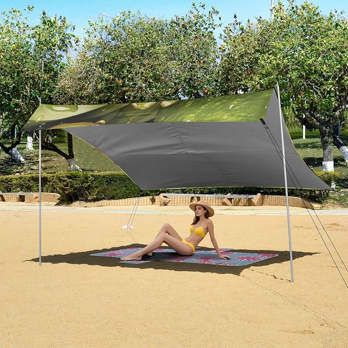 ALAZA Watercolor Avocado Beach Tent Sun Shelter Portable Canopy Sunshade for Outdoor Camping Picnics Backyard Fun 10x9 ft
