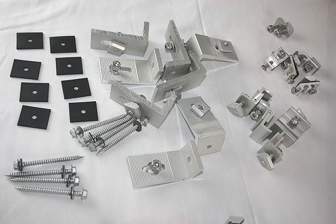 Solar Panel Mounting kit to Mount for 12 Solar Panels with Clamps L-Brackets &amp 88 Inch Rails