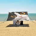 ALAZA Cat with Brown Pupils Beach Tent Sun Shelter Portable Canopy Sunshade for Outdoor Camping Picnics Backyard Fun 10x9 ft