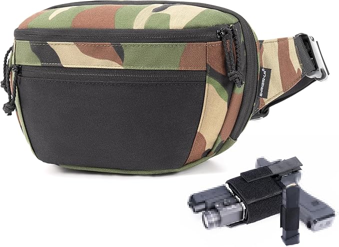 SHANGRI-LA Tactical Fanny Pack for Men and Women Low-Profile Waist Bag Holster Included Multi-Use for Hiking Travel EDC