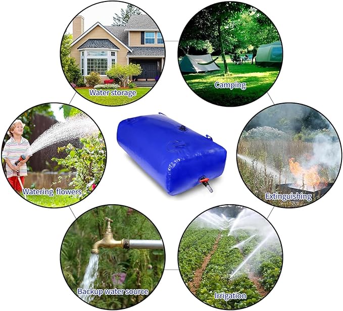 3000 L/792.5 gal Water Bladder Storage Containers Foldable Portable Water Tank Large Capacity Soft Water Bag Drought Resistance Fire Prevention Emergency Water