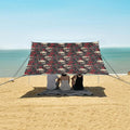 ALAZA Skull Red Rose Flower Floral Beach Tent Sun Shelter UPF50+ Protection Beach Shade Canopy w/ 4 Sandbags for Outdoor Camping Fishing Backyard Fun Picnic 10x9 ft