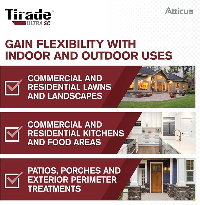 Atticus Tirade Ultra SC Insecticide (900 mL) - Broad-Spectrum Insecticide - 11.8% Beta-Cyfluthrin Pest Control for Indoor and Outdoor Use