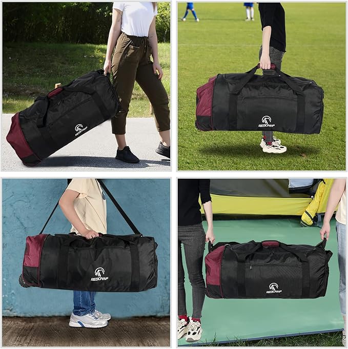 REDCAMP 85L/120L/140L Foldable Duffle Bag with Wheels Large Travel Duffel Bag