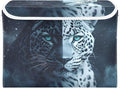 Storage Cube with Lid White Black Leopard Print 16.5×12.6×11.8 IN Collapsible Large Capacity Foldable Storage Basket Bin Organizer
