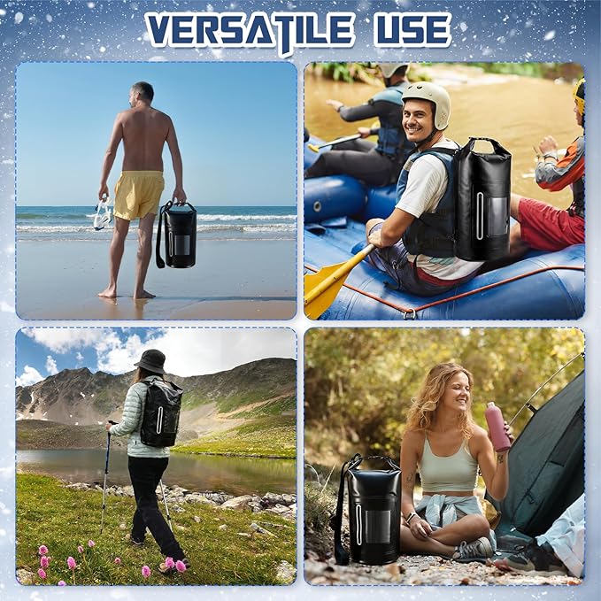 Shinylin 15 L Waterproof Faraday Dry Bag 500d Shield Bag Waterproof Nylon Signal Blocking Backpack with 2 Pcs Faraday Pouch Protects Electronics from Water Nfc Cellular Gps Emf