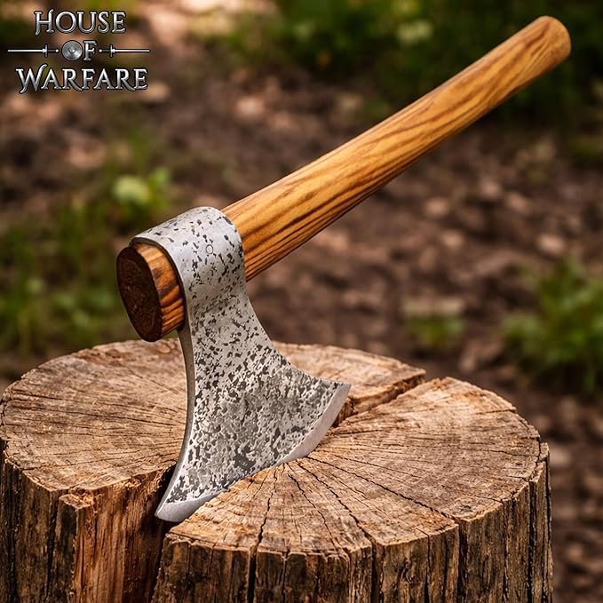 Hand Forged Carbon Steel Viking Axe Head Hammered Antique Finish Norse Hatchet Head for Camping Woodworking Crafting &amp Historical Projects (Broad Axe Head - 6.6 Inches)