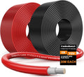 Oududianzi 2x65 Feet Solar Panel Wire 10AWG Solar Wire Tinned Copper 10 Gauge Solar Cable PV Cable for Outdoor Automotive RV Solar Panels Boat Marine (65FT Red + 65FT Black)