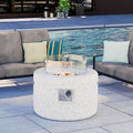 HOMPUS Round Fire Pit Table Outdoor Propane Fire Pit Table w Free Lava Rocks &amp Rain Cover Terrazzo Colorful Fire Pit w Wind Guard for Patio Outside