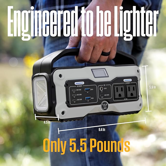 Westinghouse iGen400s 400 Watt 183Wh Portable Power Station and Solar Generator with LED and DC Outlet for Camping Home Travel Indoor/Outdoor Use (Solar Panel Not Included)