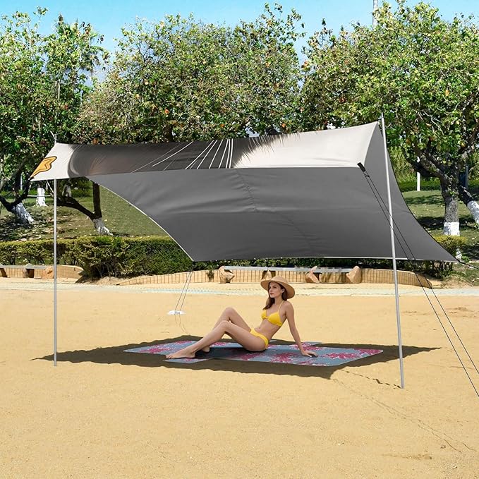 ALAZA Cat with Brown Pupils Beach Tent Sun Shelter Portable Canopy Sunshade for Outdoor Camping Picnics Backyard Fun 10x9 ft
