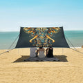 ALAZA Indian Elephant Mandala Beach Tent Sun Shelter UPF50+ Protection Beach Shade Canopy w/ 4 Sandbags for Outdoor Camping Fishing Backyard Fun Picnic 10x9 ft