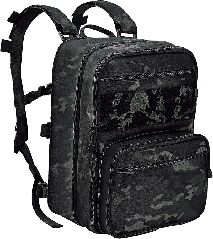 Tactical Expandable Flatpack Chest Rig Backpack MOLLE Assault Pack Hydration Pack for PC Vest (BCP)