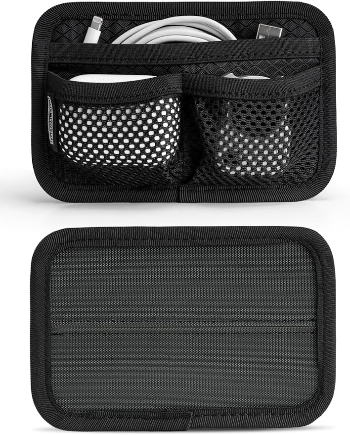 TACTICAL_GEEK TCM3 Mini EDC Organizer Board Backpack Accessories with Open Pocket &amp Mesh Pocket Utility Admin Bag Insert Panel Hook and Loop Modular Organizer for Daily Carry(Black)
