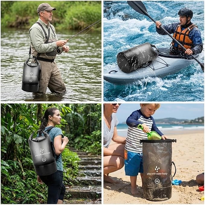 Waterproof Dry Bag for Women Men5L/10L/20L Roll Top Lightweight small Storage Bags Backpack for KayakingFloatingBoatingCampingPaddle boardraftingHiking and Beach Accessories