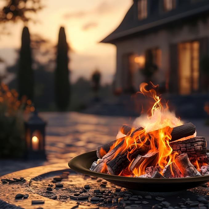Fire Bowl - 24in Firepit Insert for DIY Fire Ring or Replacement - High Temp Finish - Firepits for Outside Wood Burning by Pure Garden