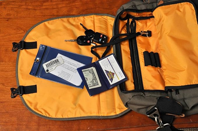 StoreSMART - Fisherman &amp Boating Wallet Set - 2 Plastic Zippered Wallets w/Lanyards 2 Plastic Folding Card Holders