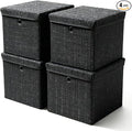 Chenille Fabric Storage Cubes with Lids Foldable Collapsible Storage Bins Sturdy Cube Organizers for Clothes Toys Blankets Bedroom Closet Shelf Home Organization