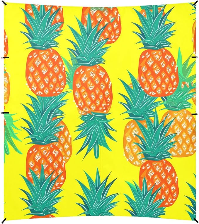 Beach Canopy with Windproof Ropes &amp Sandbags Beach Tent Sun Shade Sun Shelter for Camping Trips Fishing Backyard Fun or Picnics Pineapples