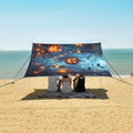 ALAZA Halloween Night Pumpkin Beach Tent Sun Shelter UPF50+ Protection Beach Shade Canopy w/ 4 Sandbags for Outdoor Camping Fishing Backyard Fun Picnic 10x9 ft